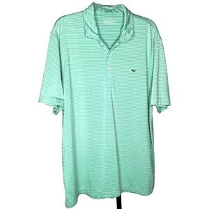 Vineyard Vines Men Multicolor Striped Performance Golf Polo Whale Size Large‎